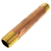 Plumbing Brass Pipe Nipple 3" MPT x 7" Long, Male Threaded
