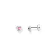 Buy Silver Ear studs in heart-shape with pink zirconia by Thomas Sabo online - THOMAS SABO Australia