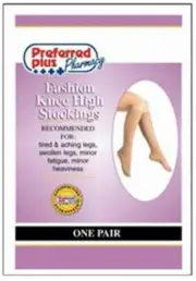Fashion Knee High Stockings Closed Toe 15-20mmHg Black Large