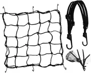 OSOLADY 1 Set Bike Elastic Luggage Net Motorcycle Cargo Net with Bungee Cord for Securely Fixing Luggage Durable Flexible Design with Strong Hooks for Bikes and Motorcycles