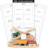 Organizing Labels for Storage Bins - 152 Craft & Kid Playroom Labels for Containers on White Sticker with Black Text - Home Stickers for Storage Containers, Kids Room