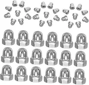 60pcs Decorative Cap Nuts Stainless Steel Nut Covers Round Ball Heads for Construction Automotive Marine