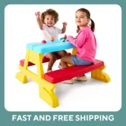 Kids Portable Picnic Table Fold Camping Backyard Park Playroom Seats Up To 4 Kid