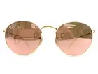 Ray-Ban Sunglasses RB3447 ROUND METAL 112/72 Matte Gold Frames Pink Glass Lenses
