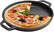 VONOTO Cast Iron Skillet Pan, Pizza Pan, Round Griddle, Cast Iron Skillet, Use in the Oven, on the Stove, on the Grill, or Over a Campfire (11 inch)