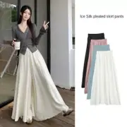 Wide-leg Ice Silk Skirt Pants Ice Silk Wide-leg Pants Women