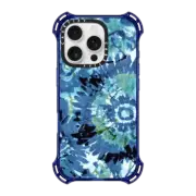 iPhone 16 Pro Bounce Case MagSafe Compatible Blue Tie Dye Burst