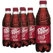 Dr Pepper Soda Pop Soft Drink Cola 16.9 fl oz 6 Pack Bottles Limited Edition New