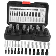 Nut and Bolt Thread Checker, 26 Male/Female Gauges - 14 Inch & 12 Metric,