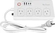 Matter 16A Smart Power Strip WiFi Plug Multiple Outlet Surge Protector 4 AC Outlets,2 USB Port, 2 Type C Port，Compatible Work with Apple Homekit,Amazon Alexa, Google Home,Only Supports 2.4GHz WiFi