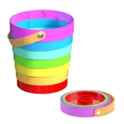 Collapsible Trash Can, Colorful with Handle for Bedroom, Car, Bathroom, Kitch...