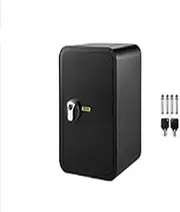 Small Safe Box Fingerprint Locks Safe Deposit Box, 1/1.8 Cubic Feet Secret Hidden Piggy Bank W/ 2 Keys Store Money Use for Home Office for Home,Office,Hotel,Travel(Black 1.8 Cubic Feet) Learned Aqiong