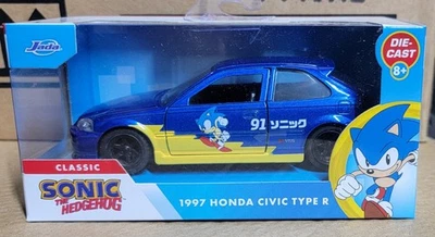 Jada Toys Classic Sonic The Hedgehog 1997 Honda Civic Type R 1:32 Blue