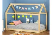 ALFORDSON Kids Bed Frame Wooden Timber Single House Frame Platform Bed Base Oak Rocco
