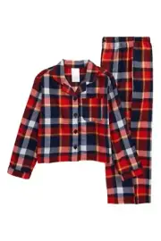 New Nordstrom Flannel Plaid Pajama PJ set Size 14-16 Youth