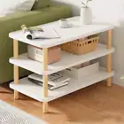 End Table, Side Table, Nightstand Bedside Table, 3-Tier Storage Shelf for Small