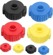 LALADEFIEE 8pcs Plastic Cymbal Nuts Quick Release Replacement Parts for Percussion Drum Kit Durable Plastic Design for Secure Grip and Easy Setup Assured Cymbal Stability in Black Yellow