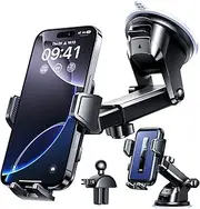 VANMASS 2025 True Upgraded Car Phone Holder, [85+ LBS Strongest Suction] Patent Safety Cell Phone Mount Windshield Dashboard Vent Truck Stand Cradle for iPhone 16 Pro Max 15 14 13 Android, Matt Blue