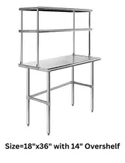 Restaurant Overshelf Table Stainless Steel NSF Certified for Food Prep