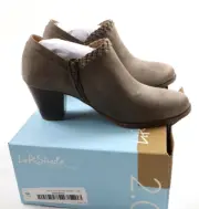 Life Stride Women's 9M Velocity 2.0 Jacinda Brown Ash Zip Heels Bootie Boots