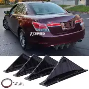 4x Car Rear Bumper Diffuser Shark Fin Spoiler Lip Wing Splitter For Honda Accord
