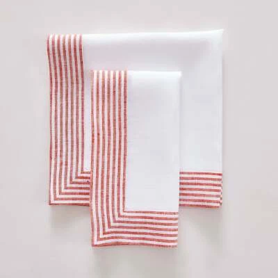 Solino Home 100% Pure Linen Dinner Napkins 20 x 20 Inch Set of 4 Summer - Lucca