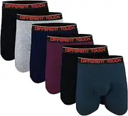 [Different Touch] 6 Men's Big and Tall USA Classic Design ComfortFlex Waistband Long Length Boxer Briefs Underwear