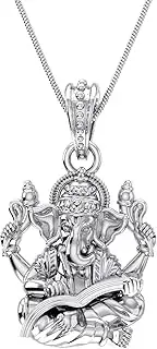 [Samyuktha] Silver Gift Locket Ganesh 925 Pure Sterling Silver God Ganesh Pendant for Men & Women Pure Silver Lord Ganapathy Locket for Good Health & Wealth - Only pendent without chain, Sterling Silver, No
