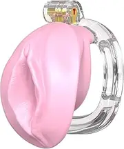 Male Chastity Cage 3D Printed Penis Cage with Soft TPE Bondage Gear and Accessories Adult Sex Toys Slave Chastity Devices (Pink)