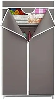 Portable Hanging Closet Wardrobe Cloth for Extra Storage 19MM Steel Pipe Hanging Clothes Rod Portable Shelf Cabinet Cloth Closet Storage Organizer for Shoes Hats and Scarves 70 x 45 x 155cm