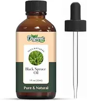 Organic Zing Black Spruce (Picea Mariana) Oil | Pure & Natural Essential Oil for Massage, Aroma & Diffuser - 30ml/1.01fl oz