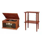Victrola Nostalgic Classic Wood 6-in-1 Bluetooth Turntable Entertainment Cent...