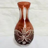 在飛比找蝦皮購物優惠-日本早期手工雕刻切子氣泡玻璃花瓶 懷舊 花器 復古 藝術品 