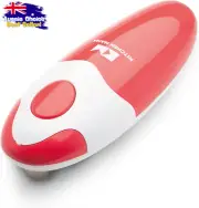 Electric Can Opener, Battery Operated, Smooth Edge, One-Touch Operation, Red