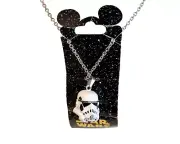 Disney Star Wars 3D White Stormtrooper Metal Helmet Necklace NWT