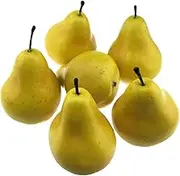 Realistic Pear Photo Props 6pcs Artificial Pear Decorations for Home Party and Educational Use