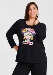[TS] Taking Shape Cotton Jessie Print Top Size 16 in - Plus Size Women's Clothing