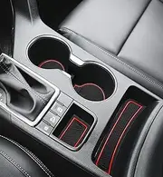 Auovo 2021 Anti-dust Mats for Kia Sportage KX5 Accessories 2017 2018 2019 2020 2021 2022 Custom Interior Cup Holder Inserts Center Console Door Pockets Liners 15pcs (Red Trim)