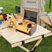 Wooden Storage Chest With Movable Tray Lockable Wood Stash Box Rolling Tray Gift