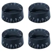 4Pcs Acrylic Bass Guitar Knobs Volume Tone Control Knobs Black White numbers
