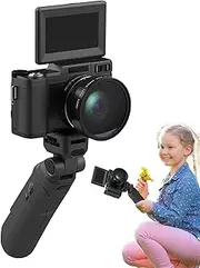 jamgeery 4K Ultra HD Camera - Computer Vlogging Camera 48MP,Anti-Shake Video Recorder Remote Control, Turn Touch Screen, Travel Accessories, Live Streaming Equipment