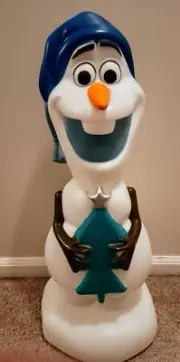 Gemmy Olaf 24" Christmas Holiday Blow Mold Holding Tree Light Up Disney Frozen