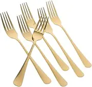 Mobestech Elegant 6 Piece Stainless Steel Forks Dinner Salad Forks Set for Cooking and Serving
