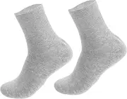 AUTSUPPL 2pcs Men' Moisturizing Socks for Cracked Heels and Rough Skin Care Blend Fits 40 44 Soft Light Grey Color Foot Treatment for Dry Skin