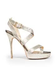 Silver Glitter Platform Strap Sandals