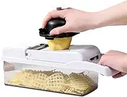 Vegetable Cutter Slicer - Potato Onion Food Chopper | Ergonomic Kitchen Veggie Chopper, Non-slip Potato Onion Food, Fruit Slicer with Container for Carrot