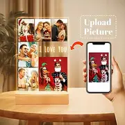 Personalized Light Up Photo Lamp Valentines Anniversary Gifts Custom Photo Frames with Night Light Unique Birthday Gifts for Valentine's Day Couples Him Her