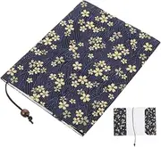 Sewroro Book Cover Fabric Book Adjustable Book Sleeve Book Accessories Book Sleeves Covers Book Sleeve Washable Transparent Fake Book Protector Book Lovers Reading Books Book Bag Navy