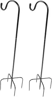 Kisangel 2pcs Heavy Duty Shepherd Hooks Outdoor Yard Hook Multi-Function Fence Deck Light Poles