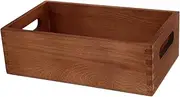 TINEASUR Elegant Wooden Storage Bin Display Crates Natural Wood Compact